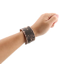 Wide Brown Leather Men's Cuff Bangle Bracelet