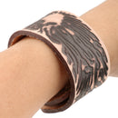 Wide Brown Leather Men's Cuff Bangle Bracelet