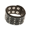 Genuine Leather Cuff Silver Studs Bracelet Leather Wide Steampunk Bangle Jewelry