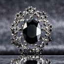 Fashion Men Suit Crystal Rhinestone Flower Brooch Secures with Pin and Hook Back Side