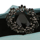 Fashion Men Suit Crystal Rhinestone Flower Brooch Secures with Pin and Hook Back Side