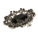 Fashion Men Suit Crystal Rhinestone Flower Brooch Secures with Pin and Hook Back Side
