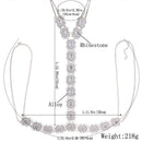 Punk Crystal Exaggerated Long Body Chain Statement Women Necklace Silver for Party Gifts