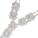 Punk Crystal Exaggerated Long Body Chain Statement Women Necklace Silver for Party Gifts