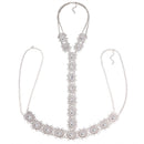 Punk Crystal Exaggerated Long Body Chain Statement Women Necklace Silver for Party Gifts