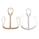 Punk Crystal Exaggerated Long Body Chain Statement Women Necklace Silver for Party Gifts