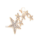 1pc Fashion Shiny Crystal Women Stars Right Ear Clip Clamp Earrings Ear Cuff for Women Gold