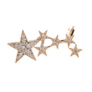 1pc Fashion Shiny Crystal Women Stars Right Ear Clip Clamp Earrings Ear Cuff for Women Gold