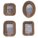 4 inch Rustic Nautical Burlap Rope Wooden Photo Picture Frame Home Decoration