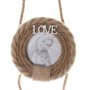 Three Hanging Rustic Wooden Hemp Rope Photo Picture Frame Shabby Chic Decor