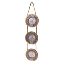 Three Hanging Rustic Wooden Hemp Rope Photo Picture Frame Shabby Chic Decor