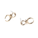 Vintage Cool Punk Style Antique Gold Half Moon Shape Ear Stud Earrings for Women