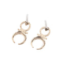 Vintage Cool Punk Style Antique Gold Half Moon Shape Ear Stud Earrings for Women