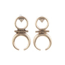 Vintage Cool Punk Style Antique Gold Half Moon Shape Ear Stud Earrings for Women