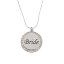 Wedding Party Round Circle Lettering Bride Pendant Necklace for Wedding Gift