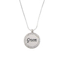 Wedding Party Round Circle Lettering Groom Pendant Necklace for Wedding Gift