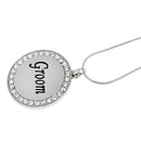 Wedding Party Round Circle Lettering Groom Pendant Necklace for Wedding Gift