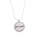 Round Circle Lettering Sister of Groom Pendant Necklace for Wedding Party