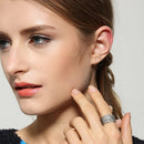 Cool Retro Sterling Silver FEATHER Ring Punk Rocker Finger Wrap Accessories