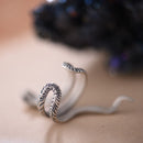 Vintage Sterling Silver SNAKE Ring Punk Rocker Biker Finger Wrap Accessory