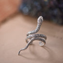 Vintage Sterling Silver SNAKE Ring Punk Rocker Biker Finger Wrap Accessory