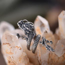 Sterling Silver Dragon Long Ring Punk Rocker Biker Finger Wrap Accessory