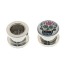1Pair Skull Ear Tunnel Plug Expander Earrings Stretcher Fashion Body Jewelry 8mm