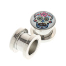 1Pair Skull Ear Tunnel Plug Expander Earrings Stretcher Fashion Body Jewelry 8mm