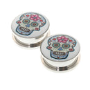 1Pair Skull Ear Tunnel Plug Expander Earrings Stretcher Fashion Jewelry 22mm