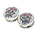 1Pair Skull Ear Tunnel Plug Expander Earrings Stretcher Fashion Jewelry 22mm