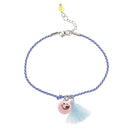 Simple Rope Smiling face Bead Tassel Ankle Bracelet Barefoot Sandal Anklet
