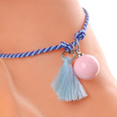 Simple Rope Smiling face Bead Tassel Ankle Bracelet Barefoot Sandal Anklet