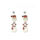 3 Pairs of Earrings Christmas Gift Santa Snowman Stud Earrings Earrings Set