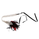 Vintage 1920s Gatsby Style Crystal Headband Black Feather Flapper Wedding Headpiece