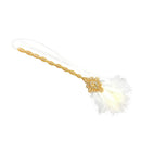 Vintage 1920s Gatsby Crystal Applique Headband Feather Flapper Wedding Headpiece Gold
