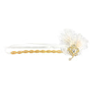 Retro 1920s Gatsby Crystal Headband Feather Flapper Wedding Headpiece Gold