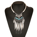 Behomia Exaggerated Collar Necklaces Pendants Multi-layers Tassel Necklaces for Women