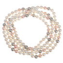Long Bright Pearl Sweater Chain Freshwater Multilayer Women Necklace Jewelry 8mm