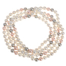 Long Bright Pearl Sweater Chain Freshwater Multilayer Women Necklace Jewelry 8mm