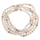 Long Bright Pearl Sweater Chain Freshwater Multilayer Women Necklace Jewelry 8mm