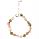 8MM Women Jewelry Round Multicolor Shell Pearl Beads Bangle Charm Bracelet