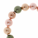 12MM Women Jewelry Round Multicolor Shell Pearl Beads Bangle Charm Bracelet