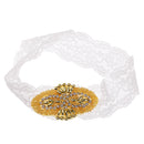 Crystal Rhinestone White Lace Headband for Wedding Bridal Baby Girls Hair Accessories Hair Jewelry