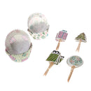 24 sets Christmas Theme Cake Toppers and Cupcake Wrappers Party Favors