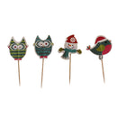 24 set Snowman Owl Birds Cupcake Wrapper Cake Topper Picks Baby Shower Party Wedding Favors Supplies