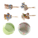 Rabbit Duck Cute Cake Topper & Cupcake Wrapper Set Xmas Wedding Decor Pack of 24pcs