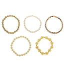 Multilayer Beige Rose Flower Sweet Candy Elastic Bracelet Jewelry for Women Gifts