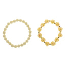 Multilayer Beige Rose Flower Sweet Candy Elastic Bracelet Jewelry for Women Gifts