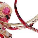 Fashion Vintage Women Bowknot Bow Faux Pearl Red Cloth Multilayer Bracelet