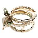Fashion Vintage Bowknot Bow Faux Pearl Green Cloth Multilayer Bracelet